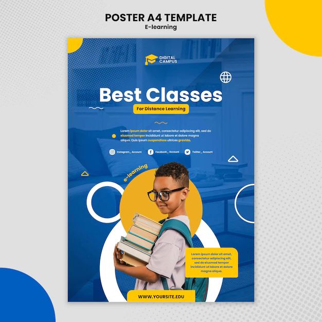 Free PSD | E-learning poster template