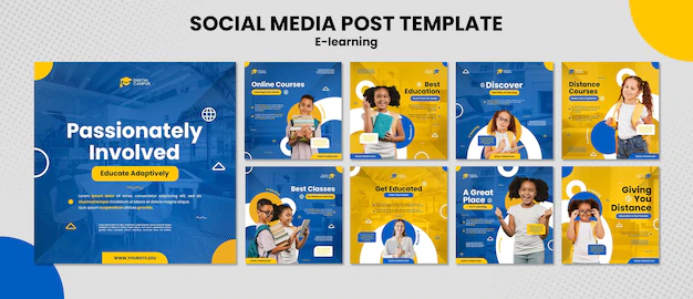 Free PSD | E-learning social media post template