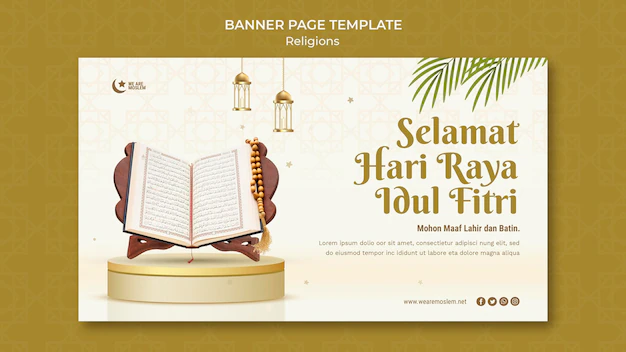 Free PSD | Eid mubarak horizontal banner page template