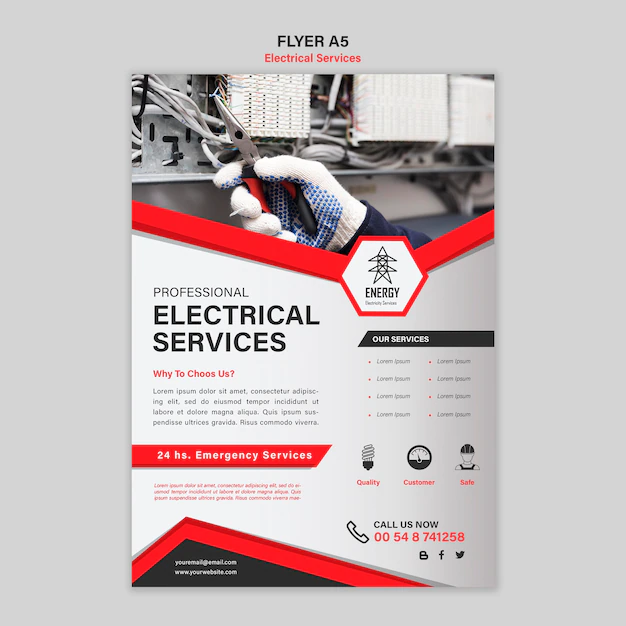 Free PSD | Electrical services flyer design