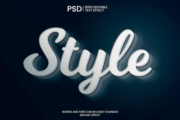 Free PSD | Elegant 3d text effect on dark background