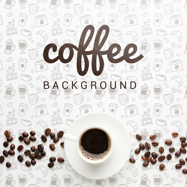 Free PSD | Elegant background with tasty coffee cup