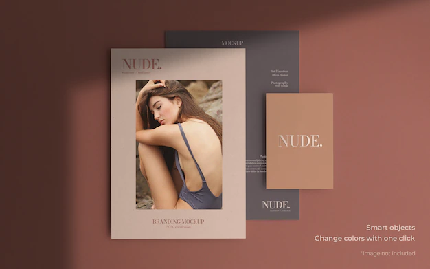 Free PSD | Elegant brochure mockup in different sizes