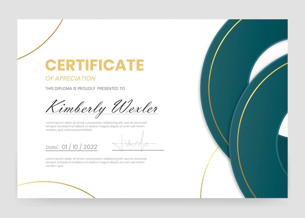 Free PSD | Elegant certificate of appreciation template