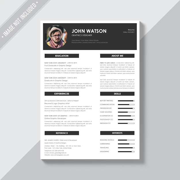 Free PSD | Elegant cv template