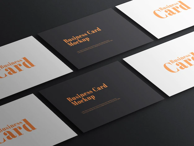 Free PSD | Elegant dark business card psd mockup