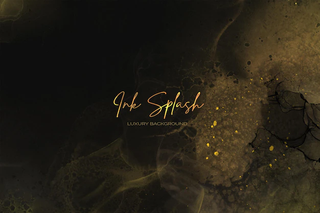 Free PSD | Elegant dark & gold ink background