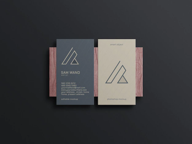 Free PSD | Elegant vertical business card mockup