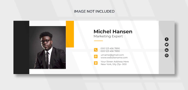Free PSD | Email signature template or email footer and personal social media cover design