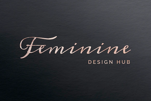 Free PSD | Embossed foil effect, business logo template in rose gold for fashion brands psd