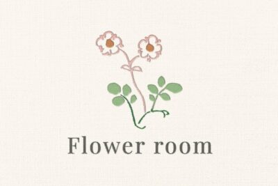 Free PSD | Embroidery logo effect, cute add-on template for flower shops psd