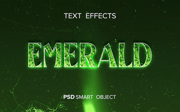 Free PSD | Emerald text effect design