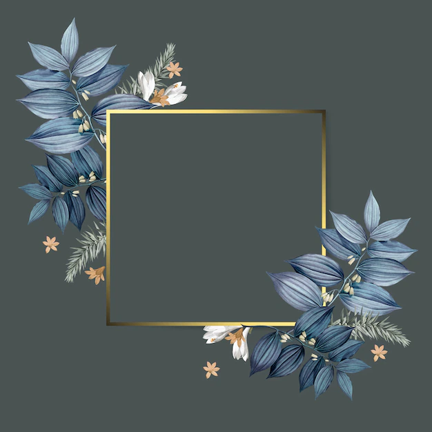 Free PSD | Empty floral golden frame design