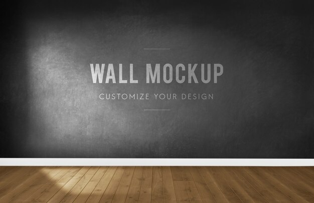 Free PSD | Empty room with a dark gray wall mockup