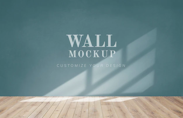 Free PSD | Empty room with a green wall mockup