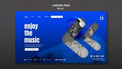 Free PSD | Enjoy the music landing page