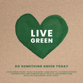 Free PSD | Environmentalist heart psd template with do something great text graphic