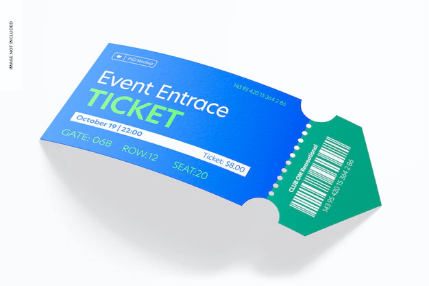 Free PSD | Event entrance ticket mockup