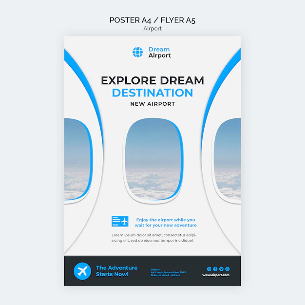 Free PSD | Explore dream destination poster template