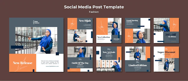 Free PSD | Fashion instagram posts template with photo