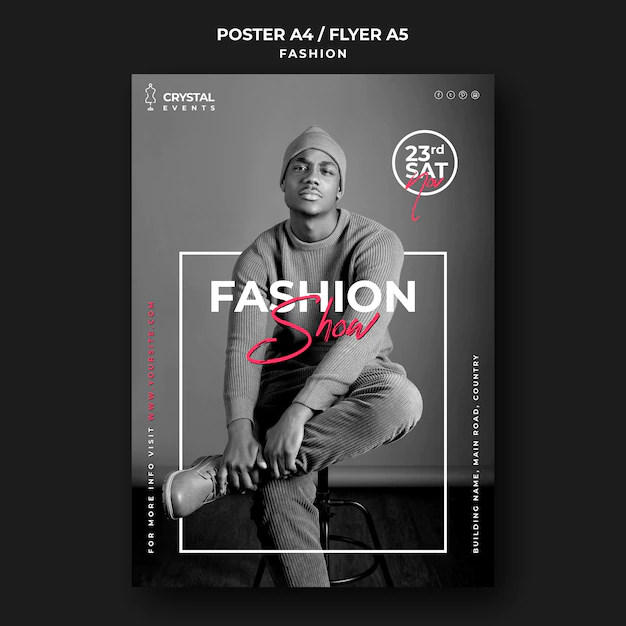 Free PSD | Fashion show male model poster template