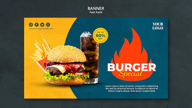 Free PSD | Fast food banner template