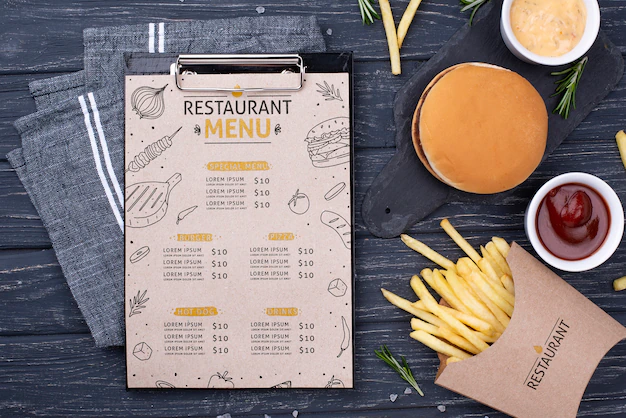 Free PSD | Fast food menu concept mock-up