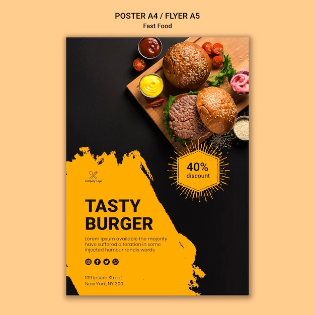 Free PSD | Fast food poster template