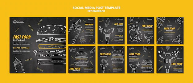 Free PSD | Fast food restaurant social media post template