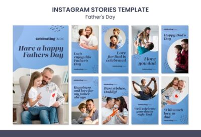Free PSD | Father's day instagram stories template design