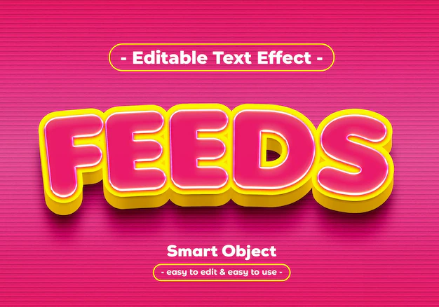 Free PSD | Feeds-text-style-effect