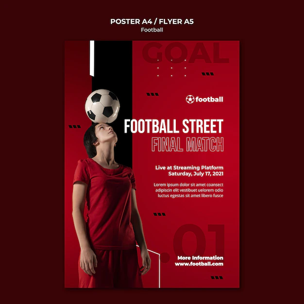 Free PSD | Feminine football print template
