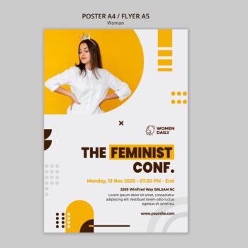 Free PSD | Feminism conference flyer template