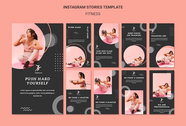 Free PSD | Fitness instagram stories template