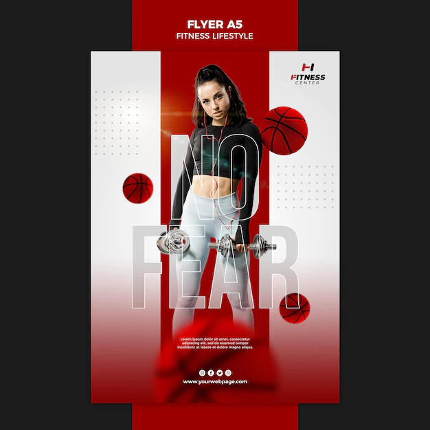 Free PSD | Fitness lifestyle template flyer