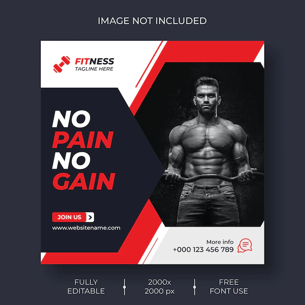 Free PSD | Fitness social media and instagram post template