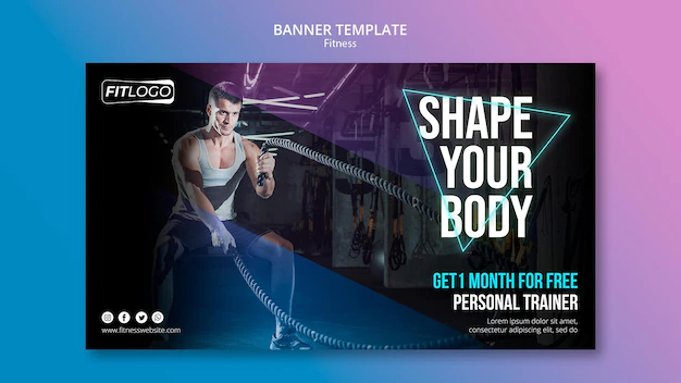 Free PSD | Fitness trainer template banner