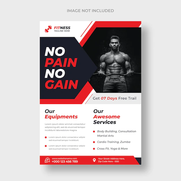 Free PSD | Fitness workout flyer template