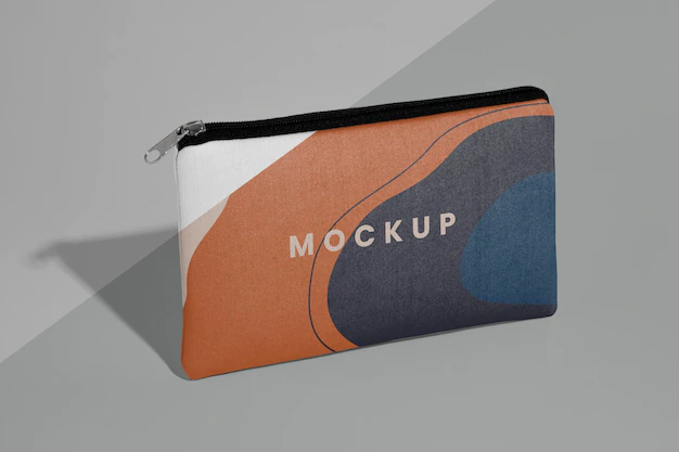 Free PSD | Flat canvas pouch mockup design