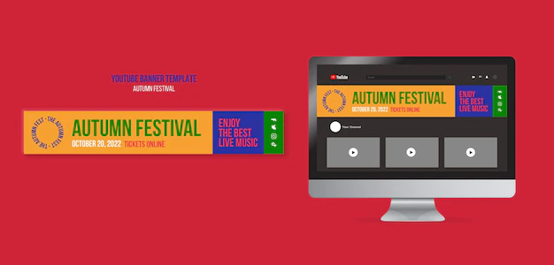 Free PSD | Flat design autumn festival template