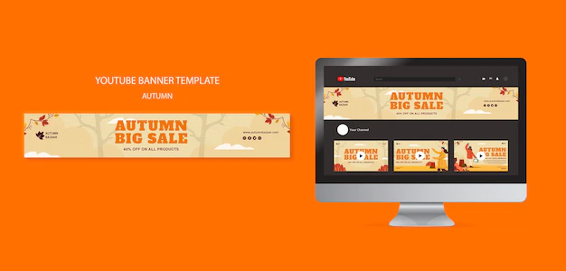 Free PSD | Flat design autumn sale template