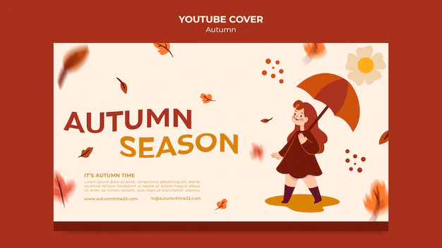 Free PSD | Flat design autumn season template