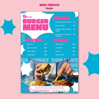 Free PSD | Flat design burger template