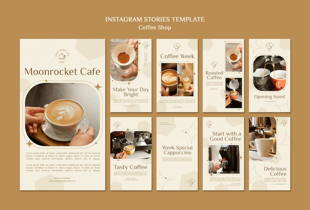 Free PSD | Flat design coffee shop template