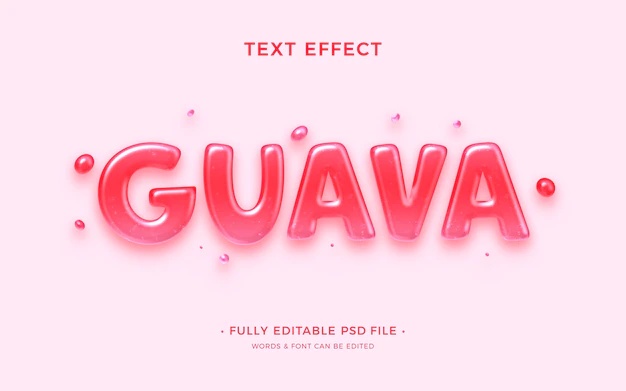 Free PSD | Flat design guava soft drink effect template