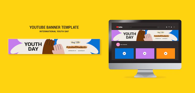 Free PSD | Flat design international youth day template