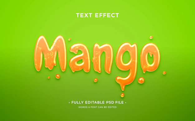 Free PSD | Flat design mango soft drink effect template