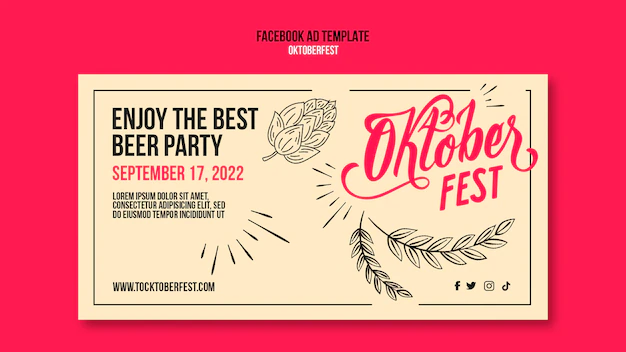 Free PSD | Flat design oktoberfest facebook template