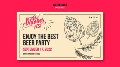 Free PSD | Flat design oktoberfest youtube template