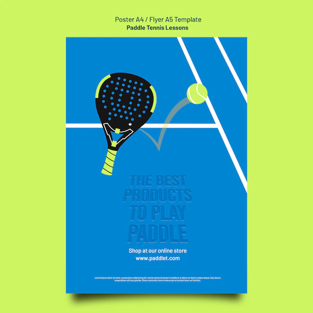 Free PSD | Flat design paddle tennis template